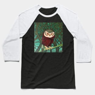 Owl in the Forest with a Sweater Baseball T-Shirt